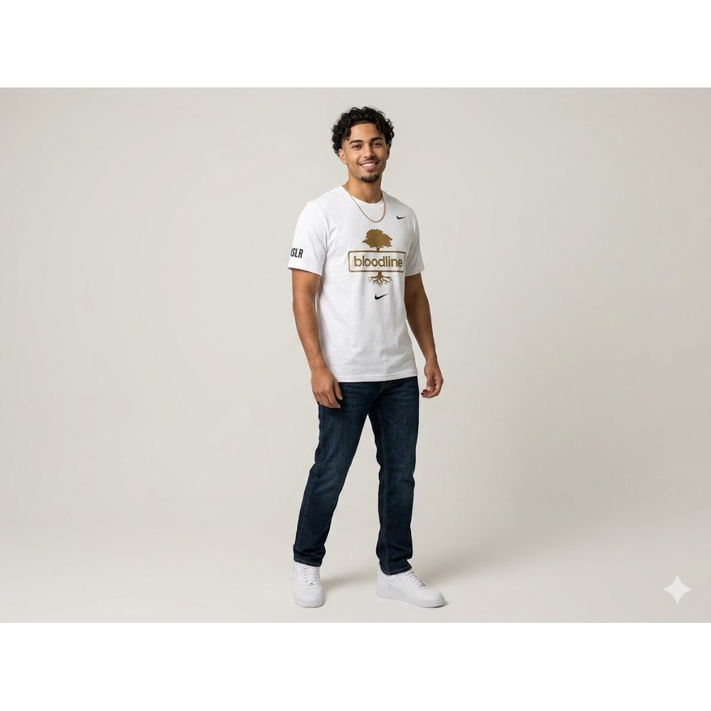 Nike  VSLR  White Tee with Bloodline Tree Graphic‎ T- Shirt  Medium